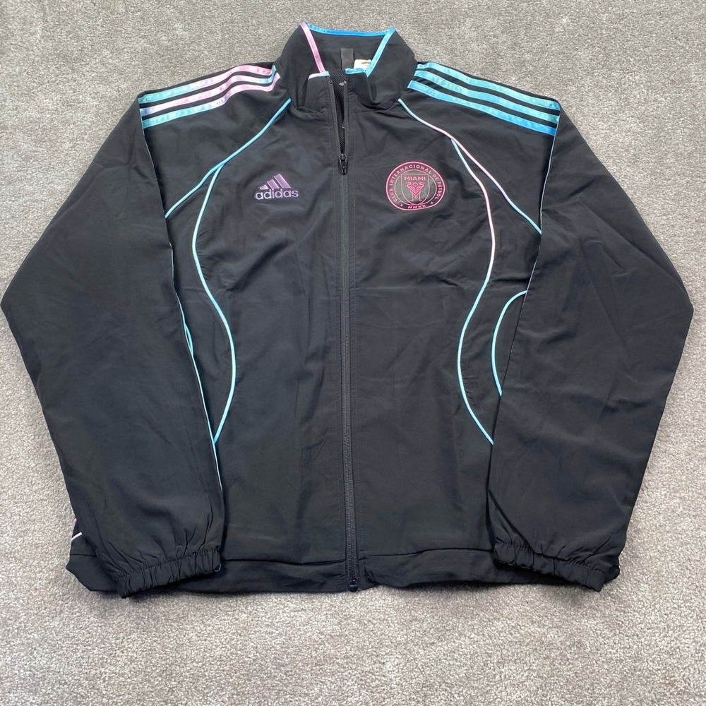 Adidas Inter Miami CF Track Jacket Mens Small Black Pink Blue KW4782 NEW